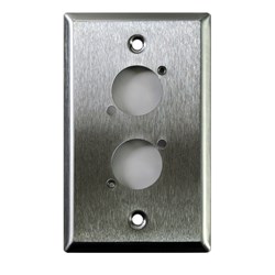 Whirlwind Wall Plate - 1 Gang Stainless Steel Punched for 2 Neutrik XLRS